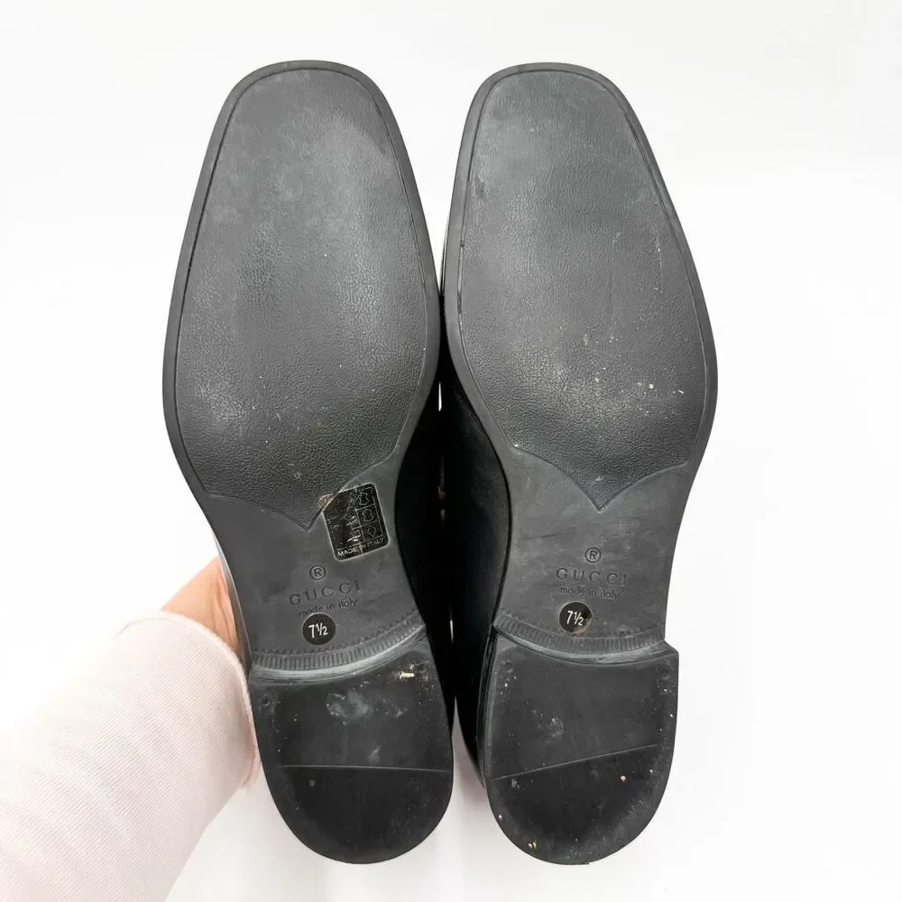 Gucci GG Monogram Black Leather Men’s Dress Loafers